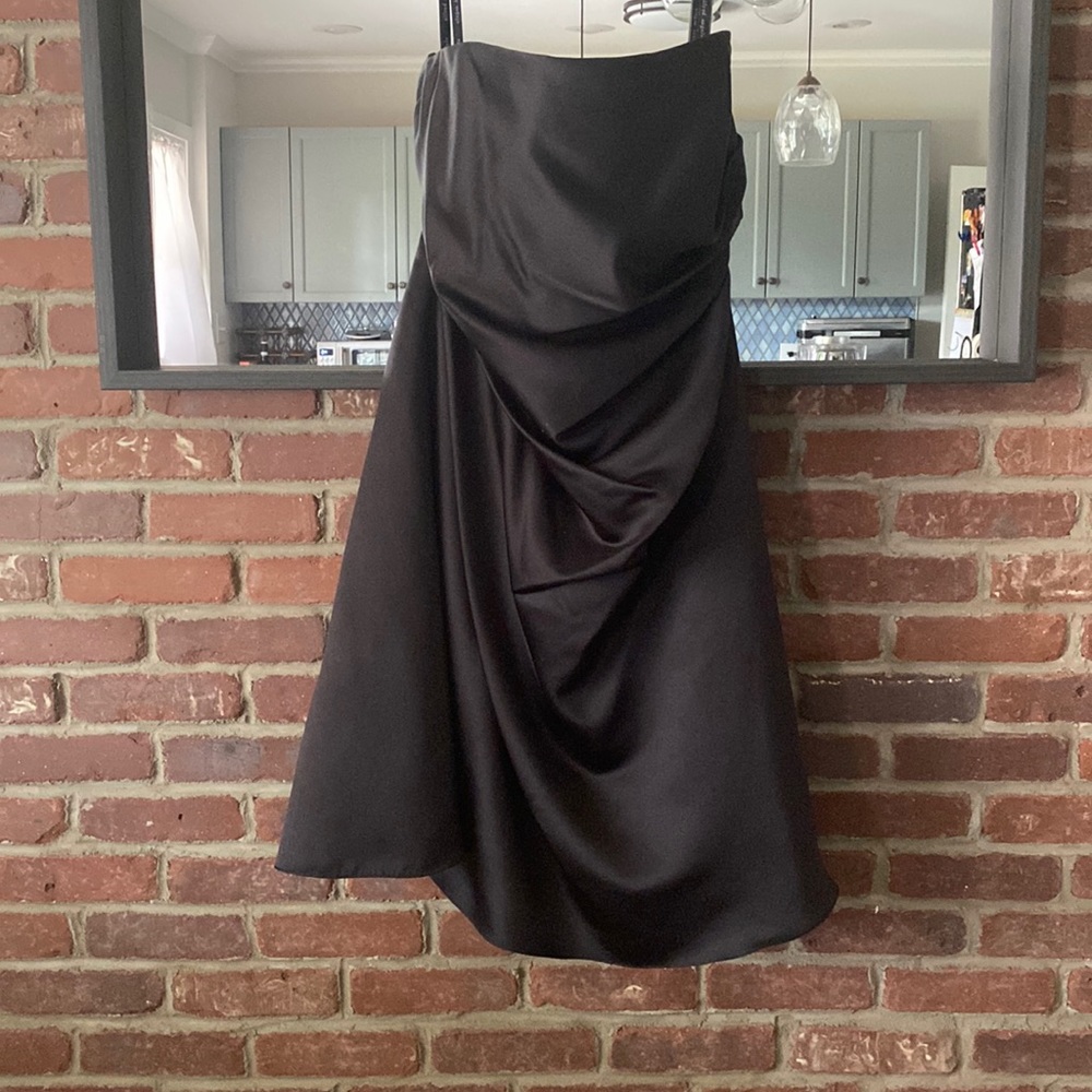 Plus Size Black Satin Bridesmaid or Prom Dress. Worn Once.